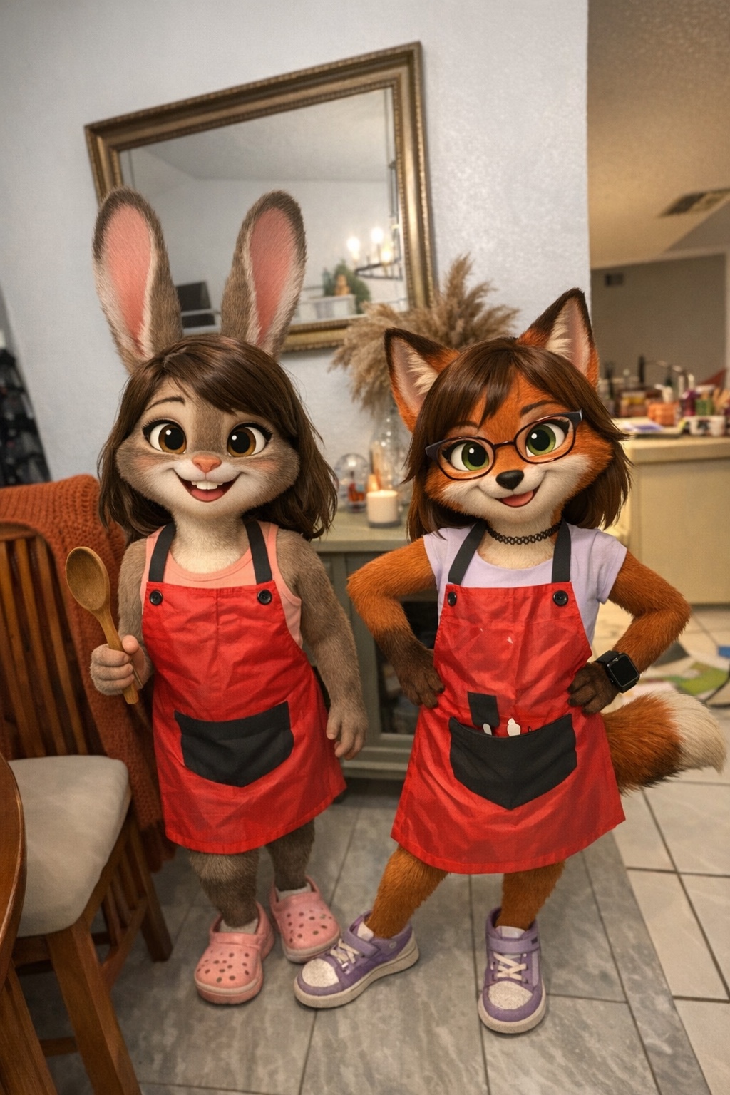Hannah and Aria as Zootopia characters